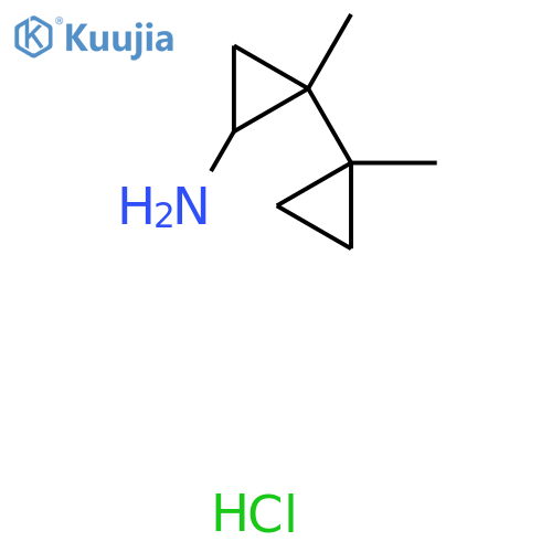 2-methyl-2-(1-methylcyclopropyl)cyclopropan-1-amine hydrochloride structure