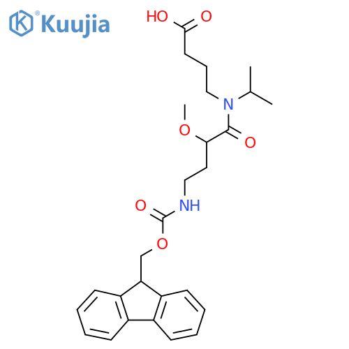 4-4-({(9H-fluoren-9-yl)methoxycarbonyl}amino)-2-methoxy-N-(propan-2-yl)butanamidobutanoic acid structure