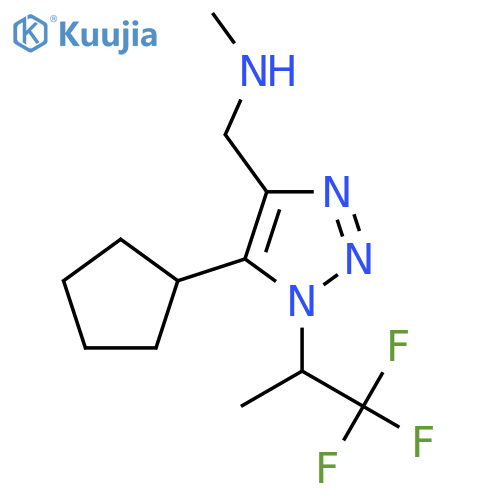 {5-cyclopentyl-1-(1,1,1-trifluoropropan-2-yl)-1H-1,2,3-triazol-4-ylmethyl}(methyl)amine structure