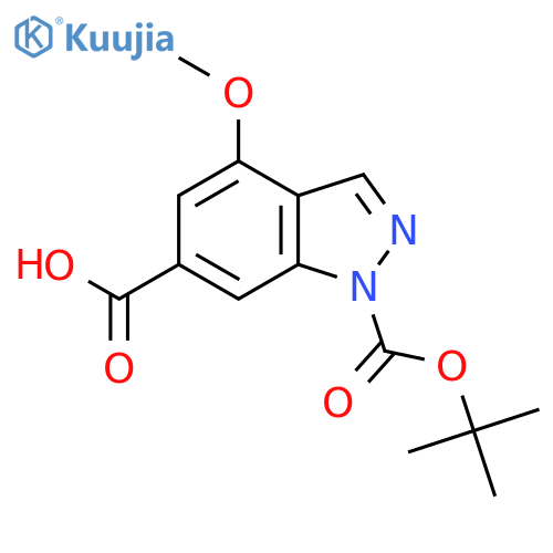 1-(tert-butoxy)carbonyl-4-methoxy-1H-indazole-6-carboxylic acid structure