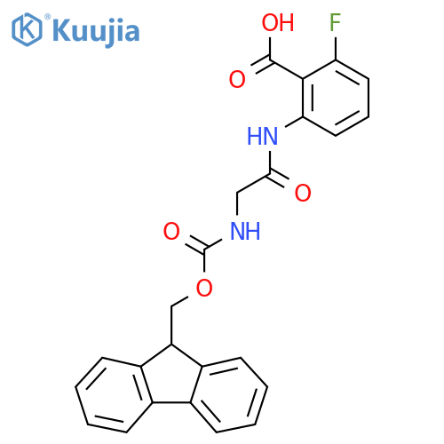 2-2-({(9H-fluoren-9-yl)methoxycarbonyl}amino)acetamido-6-fluorobenzoic acid structure