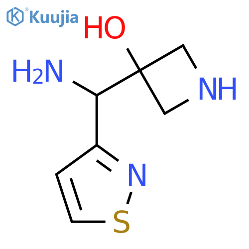 3-amino(1,2-thiazol-3-yl)methylazetidin-3-ol structure