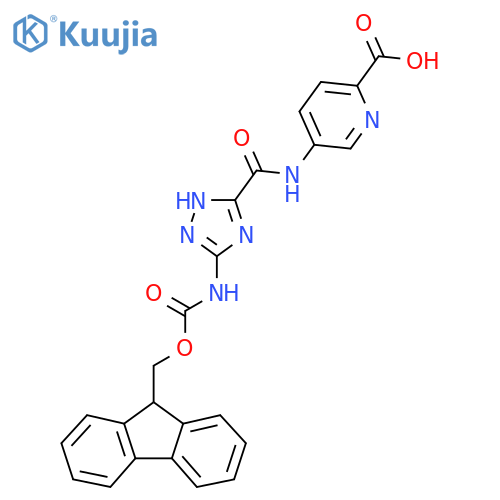 5-5-({(9H-fluoren-9-yl)methoxycarbonyl}amino)-1H-1,2,4-triazole-3-amidopyridine-2-carboxylic acid structure