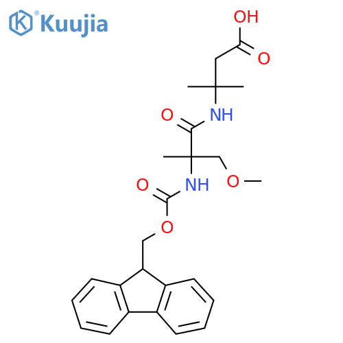 3-2-({(9H-fluoren-9-yl)methoxycarbonyl}amino)-2-(methoxymethyl)propanamido-3-methylbutanoic acid structure