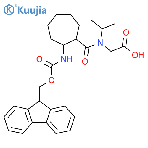 2-{1-2-({(9H-fluoren-9-yl)methoxycarbonyl}amino)cycloheptyl-N-(propan-2-yl)formamido}acetic acid structure