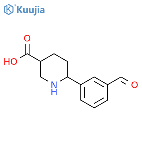 6-(3-formylphenyl)piperidine-3-carboxylic acid structure
