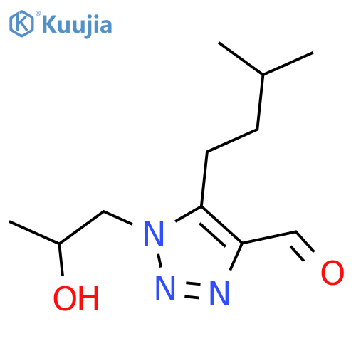 1-(2-hydroxypropyl)-5-(3-methylbutyl)-1H-1,2,3-triazole-4-carbaldehyde structure