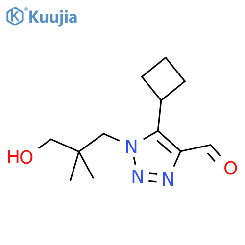 5-cyclobutyl-1-(3-hydroxy-2,2-dimethylpropyl)-1H-1,2,3-triazole-4-carbaldehyde structure