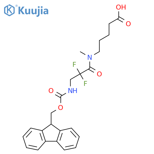 5-3-({(9H-fluoren-9-yl)methoxycarbonyl}amino)-2,2-difluoro-N-methylpropanamidopentanoic acid structure