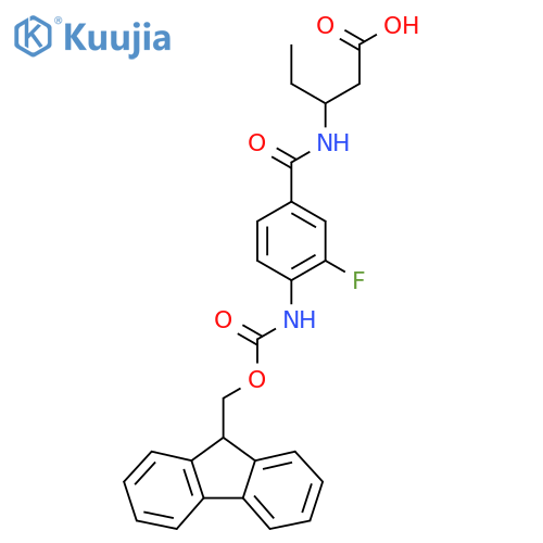 3-{4-({(9H-fluoren-9-yl)methoxycarbonyl}amino)-3-fluorophenylformamido}pentanoic acid structure