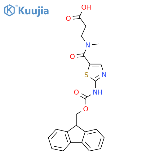 3-{1-2-({(9H-fluoren-9-yl)methoxycarbonyl}amino)-1,3-thiazol-5-yl-N-methylformamido}propanoic acid structure