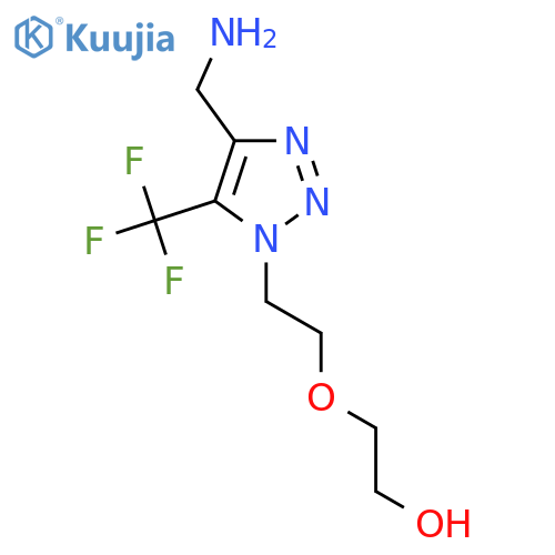 2-{2-4-(aminomethyl)-5-(trifluoromethyl)-1H-1,2,3-triazol-1-ylethoxy}ethan-1-ol structure