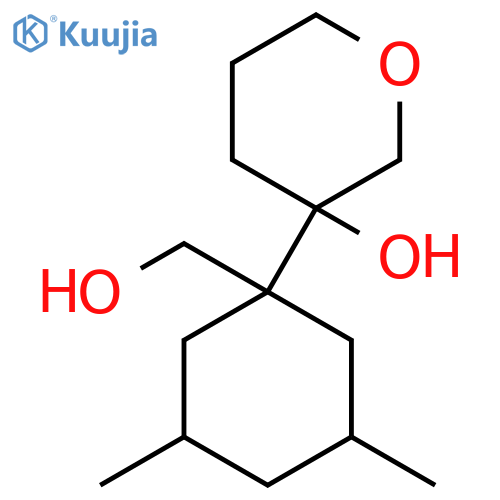 3-1-(hydroxymethyl)-3,5-dimethylcyclohexyloxan-3-ol structure