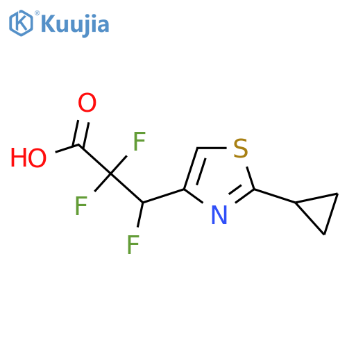 3-(2-cyclopropyl-1,3-thiazol-4-yl)-2,2,3-trifluoropropanoic acid structure