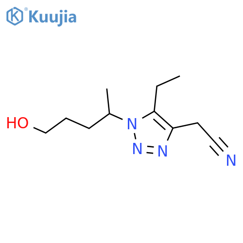 2-5-ethyl-1-(5-hydroxypentan-2-yl)-1H-1,2,3-triazol-4-ylacetonitrile structure