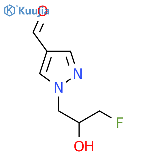 1-(3-fluoro-2-hydroxypropyl)-1H-pyrazole-4-carbaldehyde structure
