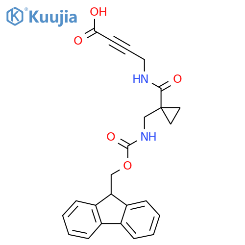 4-({1-({(9H-fluoren-9-yl)methoxycarbonyl}amino)methylcyclopropyl}formamido)but-2-ynoic acid structure