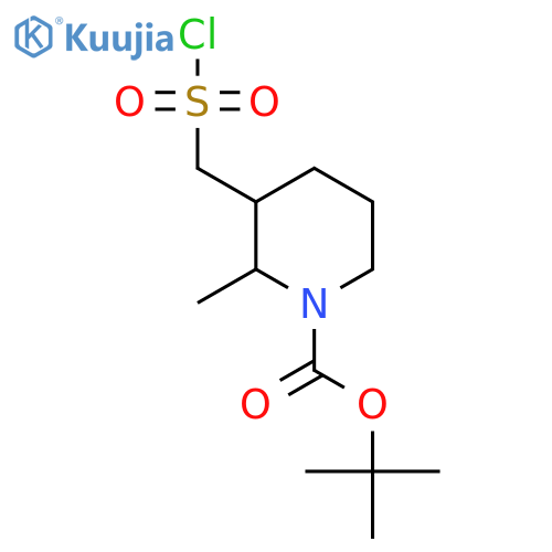 tert-butyl 3-(chlorosulfonyl)methyl-2-methylpiperidine-1-carboxylate structure