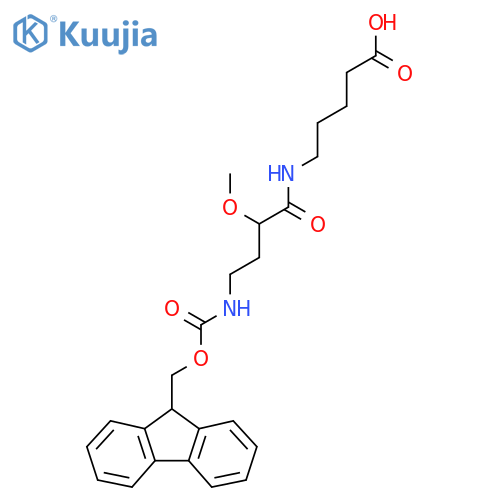 5-4-({(9H-fluoren-9-yl)methoxycarbonyl}amino)-2-methoxybutanamidopentanoic acid structure