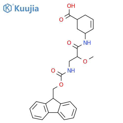 5-3-({(9H-fluoren-9-yl)methoxycarbonyl}amino)-2-methoxypropanamidocyclohex-3-ene-1-carboxylic acid structure