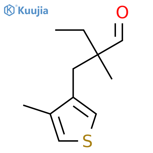 2-methyl-2-(4-methylthiophen-3-yl)methylbutanal structure
