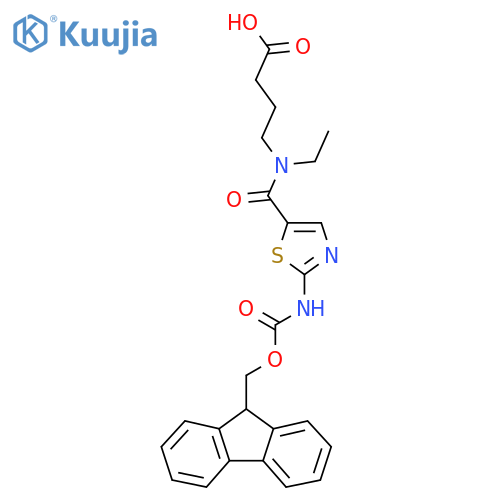 4-{N-ethyl-1-2-({(9H-fluoren-9-yl)methoxycarbonyl}amino)-1,3-thiazol-5-ylformamido}butanoic acid structure