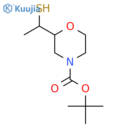 tert-butyl 2-(1-sulfanylethyl)morpholine-4-carboxylate structure
