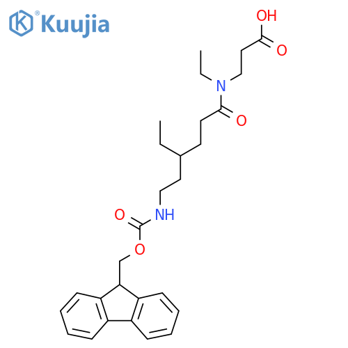 3-N,4-diethyl-6-({(9H-fluoren-9-yl)methoxycarbonyl}amino)hexanamidopropanoic acid structure