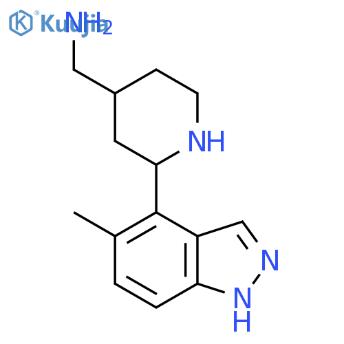 2-(5-methyl-1H-indazol-4-yl)piperidin-4-ylmethanamine structure