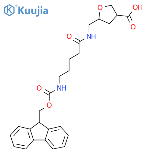 5-{5-({(9H-fluoren-9-yl)methoxycarbonyl}amino)pentanamidomethyl}oxolane-3-carboxylic acid structure