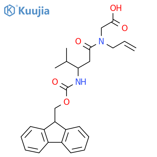 2-3-({(9H-fluoren-9-yl)methoxycarbonyl}amino)-4-methyl-N-(prop-2-en-1-yl)pentanamidoacetic acid structure