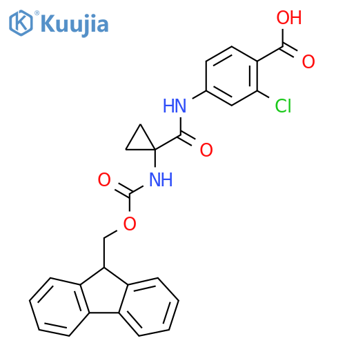 2-chloro-4-1-({(9H-fluoren-9-yl)methoxycarbonyl}amino)cyclopropaneamidobenzoic acid structure