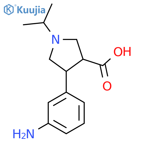 4-(3-aminophenyl)-1-(propan-2-yl)pyrrolidine-3-carboxylic acid structure