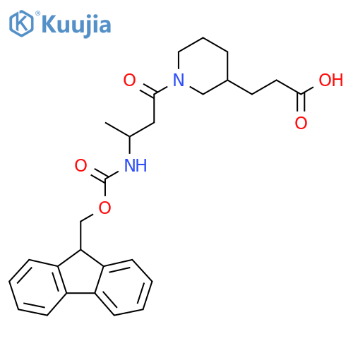 3-{1-3-({(9H-fluoren-9-yl)methoxycarbonyl}amino)butanoylpiperidin-3-yl}propanoic acid structure