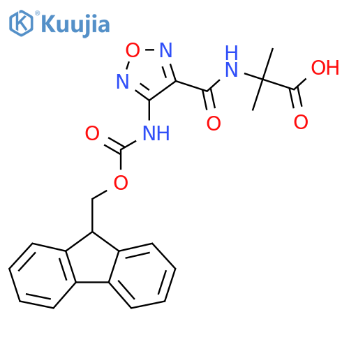 2-{4-({(9H-fluoren-9-yl)methoxycarbonyl}amino)-1,2,5-oxadiazol-3-ylformamido}-2-methylpropanoic acid structure