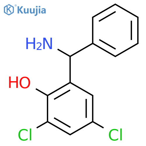 2-amino(phenyl)methyl-4,6-dichlorophenol structure