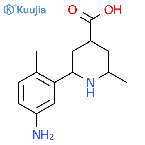 2-(5-amino-2-methylphenyl)-6-methylpiperidine-4-carboxylic acid structure