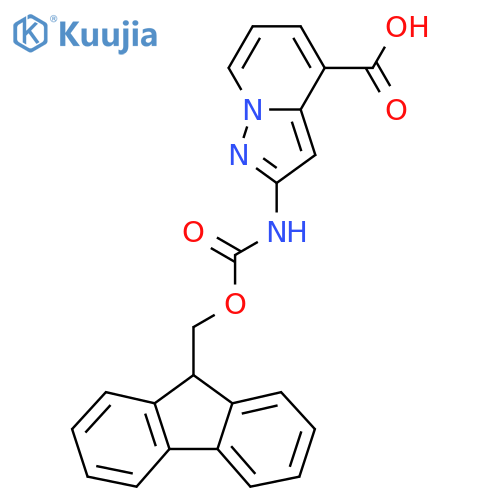 2-({(9H-fluoren-9-yl)methoxycarbonyl}amino)pyrazolo1,5-apyridine-4-carboxylic acid structure