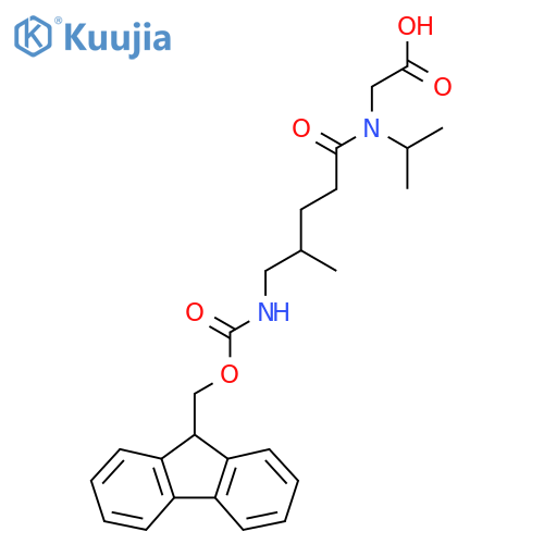 2-5-({(9H-fluoren-9-yl)methoxycarbonyl}amino)-4-methyl-N-(propan-2-yl)pentanamidoacetic acid structure