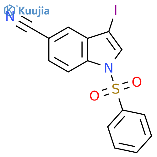 1-(benzenesulfonyl)-3-iodo-1H-indole-5-carbonitrile structure