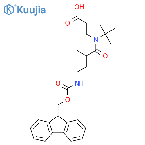 3-N-tert-butyl-4-({(9H-fluoren-9-yl)methoxycarbonyl}amino)-2-methylbutanamidopropanoic acid structure