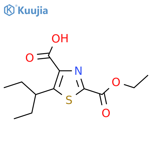 2-(ethoxycarbonyl)-5-(pentan-3-yl)-1,3-thiazole-4-carboxylic acid structure