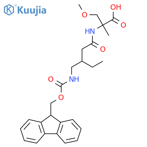2-{3-({(9H-fluoren-9-yl)methoxycarbonyl}amino)methylpentanamido}-3-methoxy-2-methylpropanoic acid structure