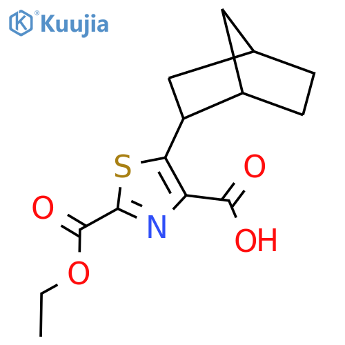 5-{bicyclo2.2.1heptan-2-yl}-2-(ethoxycarbonyl)-1,3-thiazole-4-carboxylic acid structure