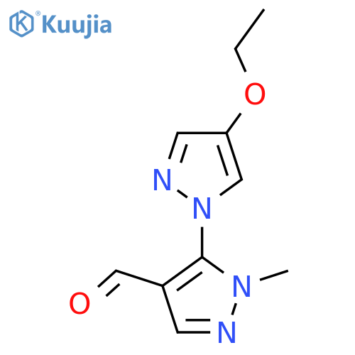 5-(4-ethoxy-1H-pyrazol-1-yl)-1-methyl-1H-pyrazole-4-carbaldehyde structure