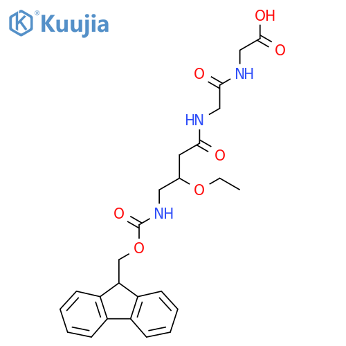 2-{2-3-ethoxy-4-({(9H-fluoren-9-yl)methoxycarbonyl}amino)butanamidoacetamido}acetic acid structure