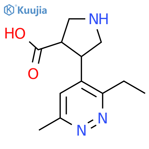 4-(3-Ethyl-6-methylpyridazin-4-yl)pyrrolidine-3-carboxylic acid structure