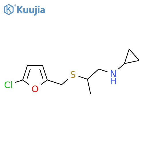 N-(2-{(5-chlorofuran-2-yl)methylsulfanyl}propyl)cyclopropanamine structure