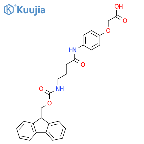 2-{4-4-({(9H-fluoren-9-yl)methoxycarbonyl}amino)butanamidophenoxy}acetic acid structure