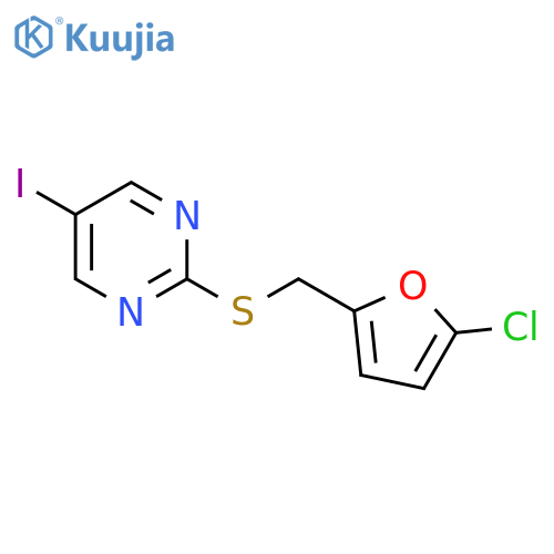 2-{(5-chlorofuran-2-yl)methylsulfanyl}-5-iodopyrimidine structure